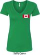 Ladies Canada Tee Canadian Flag Pocket Print V-neck Shirt