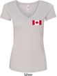 Ladies Canada Tee Canadian Flag Pocket Print V-neck Shirt