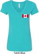 Ladies Canada Tee Canadian Flag Pocket Print V-neck Shirt
