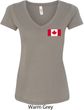 Ladies Canada Tee Canadian Flag Pocket Print V-neck Shirt