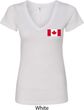 Ladies Canada Tee Canadian Flag Pocket Print V-neck Shirt