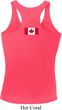 Ladies Canadian Flag Back Print Dry Wicking Racerback