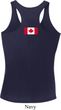 Ladies Canadian Flag Back Print Dry Wicking Racerback