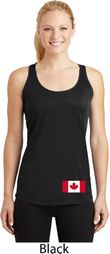 Ladies Canadian Flag Bottom Print Dry Wicking Racerback