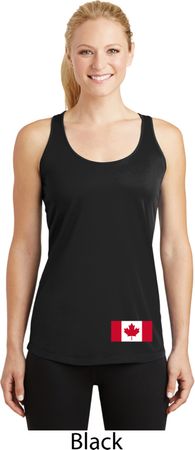 Ladies Canadian Flag Bottom Print Dry Wicking Racerback