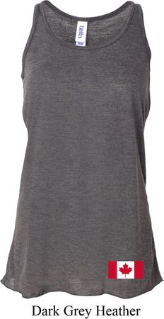 Ladies Canadian Flag Bottom Print Flowy Racerback