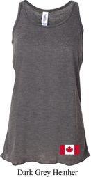 Ladies Canadian Flag Bottom Print Flowy Racerback