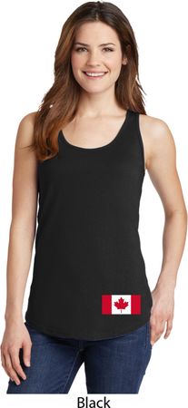 Ladies Canadian Flag Bottom Print Tank Top