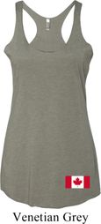Ladies Canadian Flag Bottom Print Tri Blend Racerback