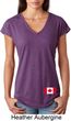 Ladies Canadian Flag Bottom Print Tri Blend V-neck