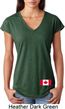 Ladies Canadian Flag Bottom Print Tri Blend V-neck