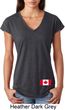 Ladies Canadian Flag Bottom Print Tri Blend V-neck