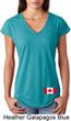Ladies Canadian Flag Bottom Print Tri Blend V-neck