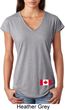 Ladies Canadian Flag Bottom Print Tri Blend V-neck