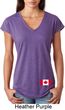 Ladies Canadian Flag Bottom Print Tri Blend V-neck