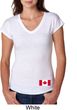 Ladies Canadian Flag Bottom Print Tri Blend V-neck