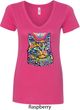 Ladies Cat Shirt Love Cat V-Neck Shirt