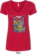 Ladies Cat Shirt Love Cat V-Neck Shirt
