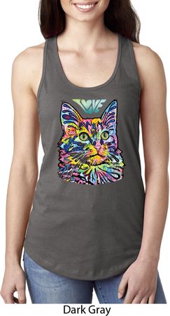 Ladies Cat Tank Top Love Cat Ideal Racerback