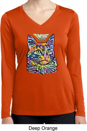 Ladies Cat Tee Love Cat Dry Wicking Long Sleeve
