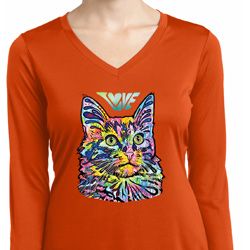Ladies Cat Tee Love Cat Dry Wicking Long Sleeve