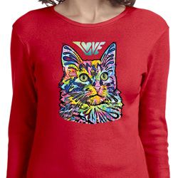Ladies Cat Tee Love Cat Long Sleeve Shirt