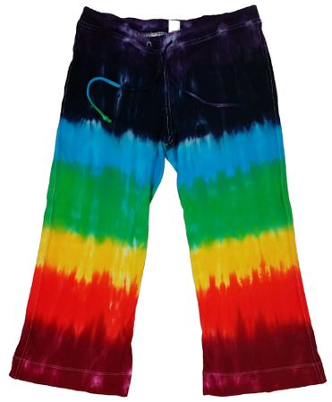 Ladies Chakra Colors Tie Dye Capri Pants