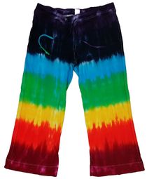 Ladies Chakra Colors Tie Dye Capri Pants