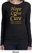 Ladies Childhood Cancer Awareness Hope Love Cure Long Sleeve