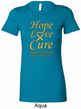 Ladies Childhood Cancer Awareness Hope Love Cure Longer Length Tee
