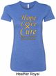 Ladies Childhood Cancer Awareness Hope Love Cure Longer Length Tee