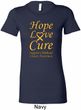 Ladies Childhood Cancer Awareness Hope Love Cure Longer Length Tee