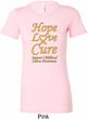 Ladies Childhood Cancer Awareness Hope Love Cure Longer Length Tee
