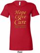 Ladies Childhood Cancer Awareness Hope Love Cure Longer Length Tee