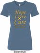 Ladies Childhood Cancer Awareness Hope Love Cure Longer Length Tee