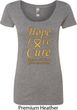 Ladies Childhood Cancer Awareness Hope Love Cure Scoop Neck