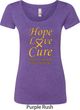 Ladies Childhood Cancer Awareness Hope Love Cure Scoop Neck