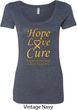 Ladies Childhood Cancer Awareness Hope Love Cure Scoop Neck