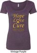 Ladies Childhood Cancer Awareness Hope Love Cure Scoop Neck