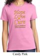 Ladies Childhood Cancer Awareness Hope Love Cure T-shirt