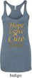 Ladies Childhood Cancer Awareness Hope Love Cure Tri Blend Racerback