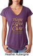 Ladies Childhood Cancer Awareness Hope Love Cure Tri Blend V-neck
