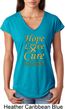 Ladies Childhood Cancer Awareness Hope Love Cure Tri Blend V-neck