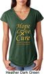 Ladies Childhood Cancer Awareness Hope Love Cure Tri Blend V-neck