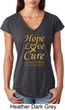 Ladies Childhood Cancer Awareness Hope Love Cure Tri Blend V-neck