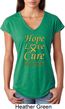 Ladies Childhood Cancer Awareness Hope Love Cure Tri Blend V-neck