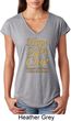 Ladies Childhood Cancer Awareness Hope Love Cure Tri Blend V-neck