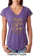 Ladies Childhood Cancer Awareness Hope Love Cure Tri Blend V-neck