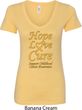 Ladies Childhood Cancer Awareness Hope Love Cure V-Neck