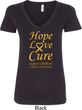 Ladies Childhood Cancer Awareness Hope Love Cure V-Neck